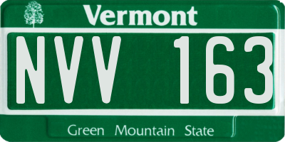 VT license plate NVV163