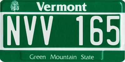 VT license plate NVV165