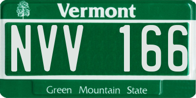 VT license plate NVV166