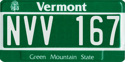 VT license plate NVV167