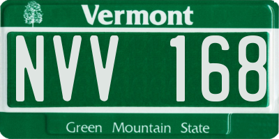VT license plate NVV168