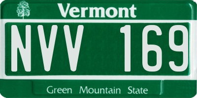 VT license plate NVV169