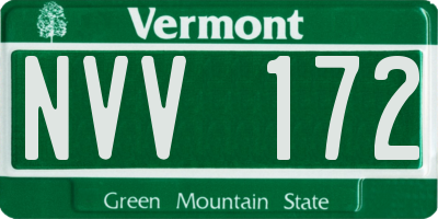 VT license plate NVV172
