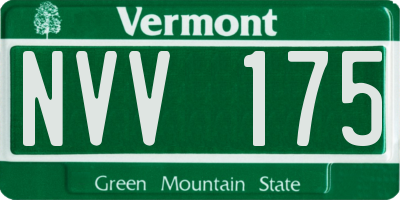 VT license plate NVV175