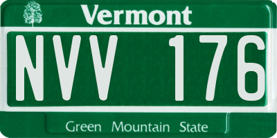 VT license plate NVV176
