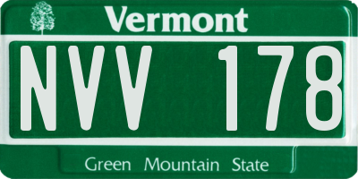 VT license plate NVV178