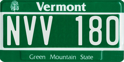 VT license plate NVV180