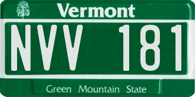 VT license plate NVV181
