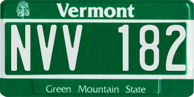 VT license plate NVV182