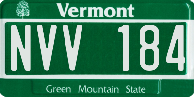 VT license plate NVV184