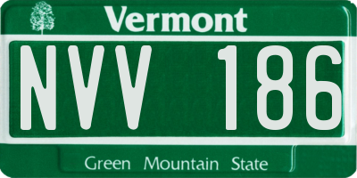 VT license plate NVV186