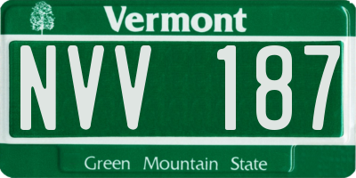 VT license plate NVV187