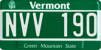 VT license plate NVV190