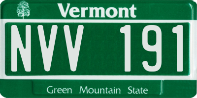 VT license plate NVV191