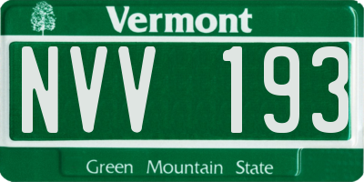 VT license plate NVV193