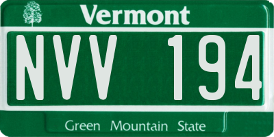 VT license plate NVV194