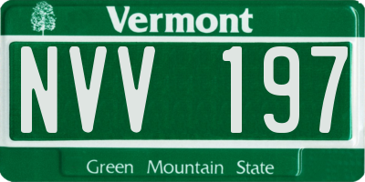 VT license plate NVV197