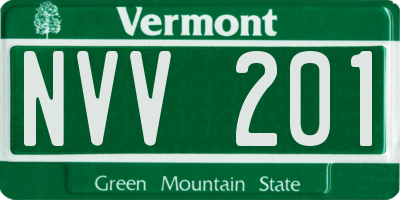 VT license plate NVV201