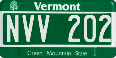 VT license plate NVV202