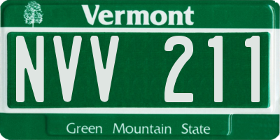 VT license plate NVV211