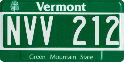 VT license plate NVV212