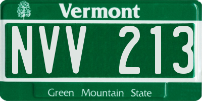 VT license plate NVV213