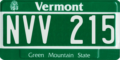 VT license plate NVV215