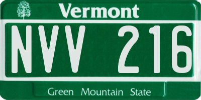VT license plate NVV216