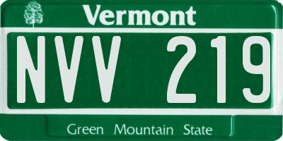 VT license plate NVV219