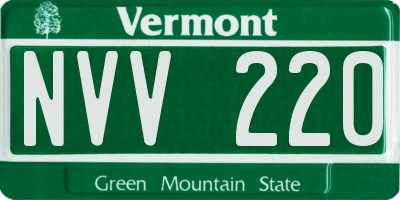 VT license plate NVV220