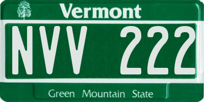 VT license plate NVV222