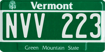 VT license plate NVV223
