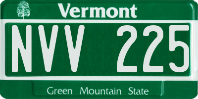 VT license plate NVV225