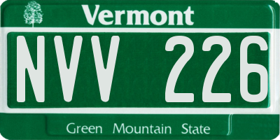 VT license plate NVV226