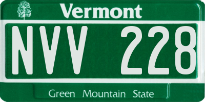 VT license plate NVV228