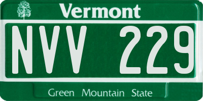 VT license plate NVV229