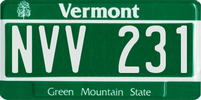 VT license plate NVV231