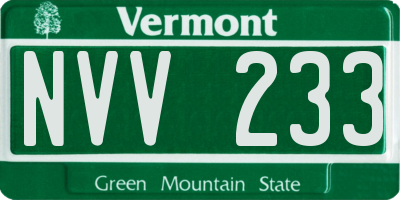 VT license plate NVV233
