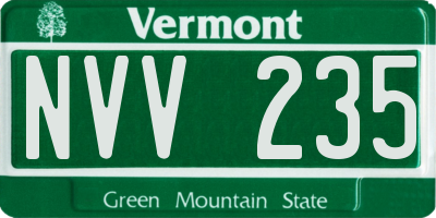 VT license plate NVV235