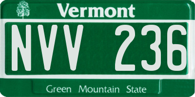 VT license plate NVV236
