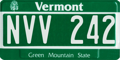 VT license plate NVV242