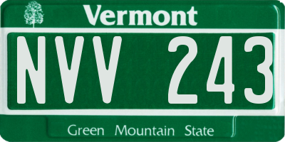 VT license plate NVV243