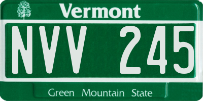 VT license plate NVV245