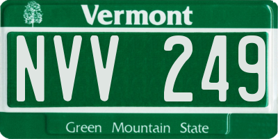 VT license plate NVV249