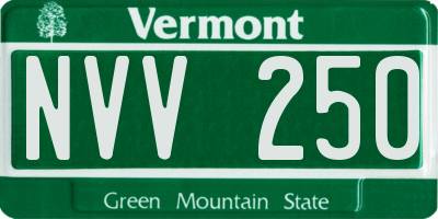 VT license plate NVV250