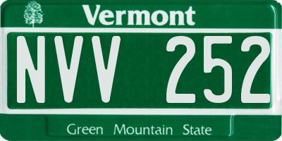 VT license plate NVV252