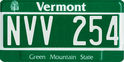VT license plate NVV254