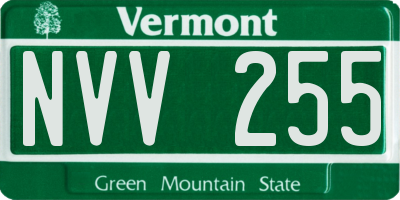 VT license plate NVV255