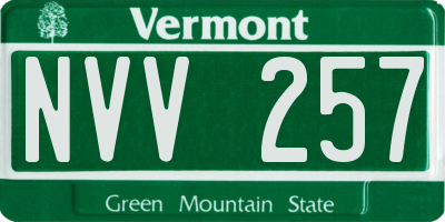 VT license plate NVV257