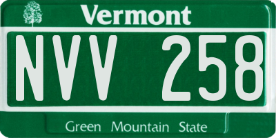 VT license plate NVV258